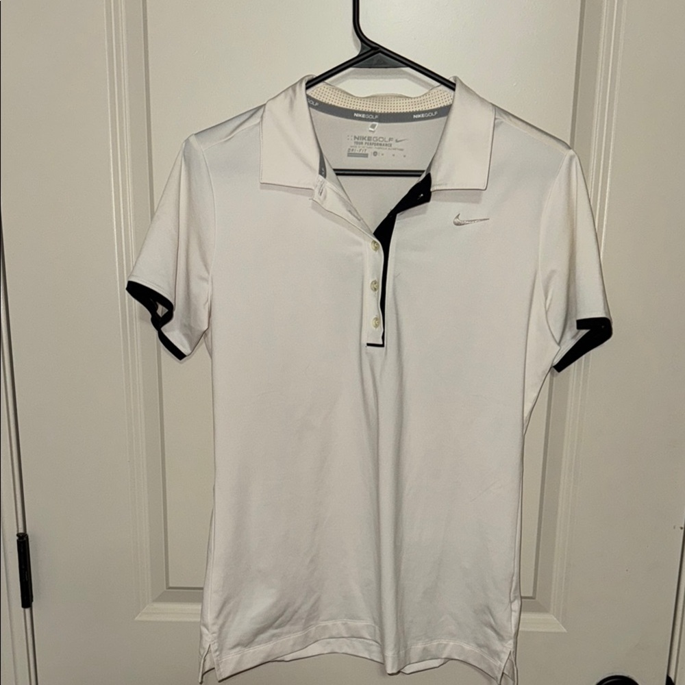 Nike White and Black Polo Shirt